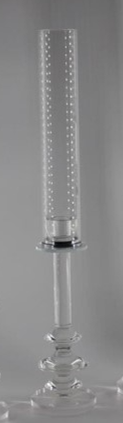 Crystal Glass Candle Holder With Shade Medium