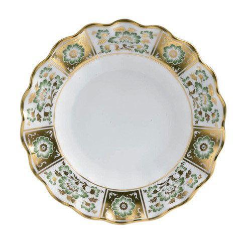 Derby Panel Green Fluted Dessert Plate