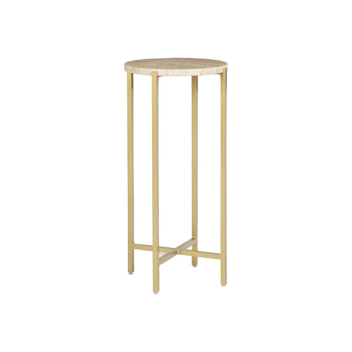 Travertine Drink Table, Round