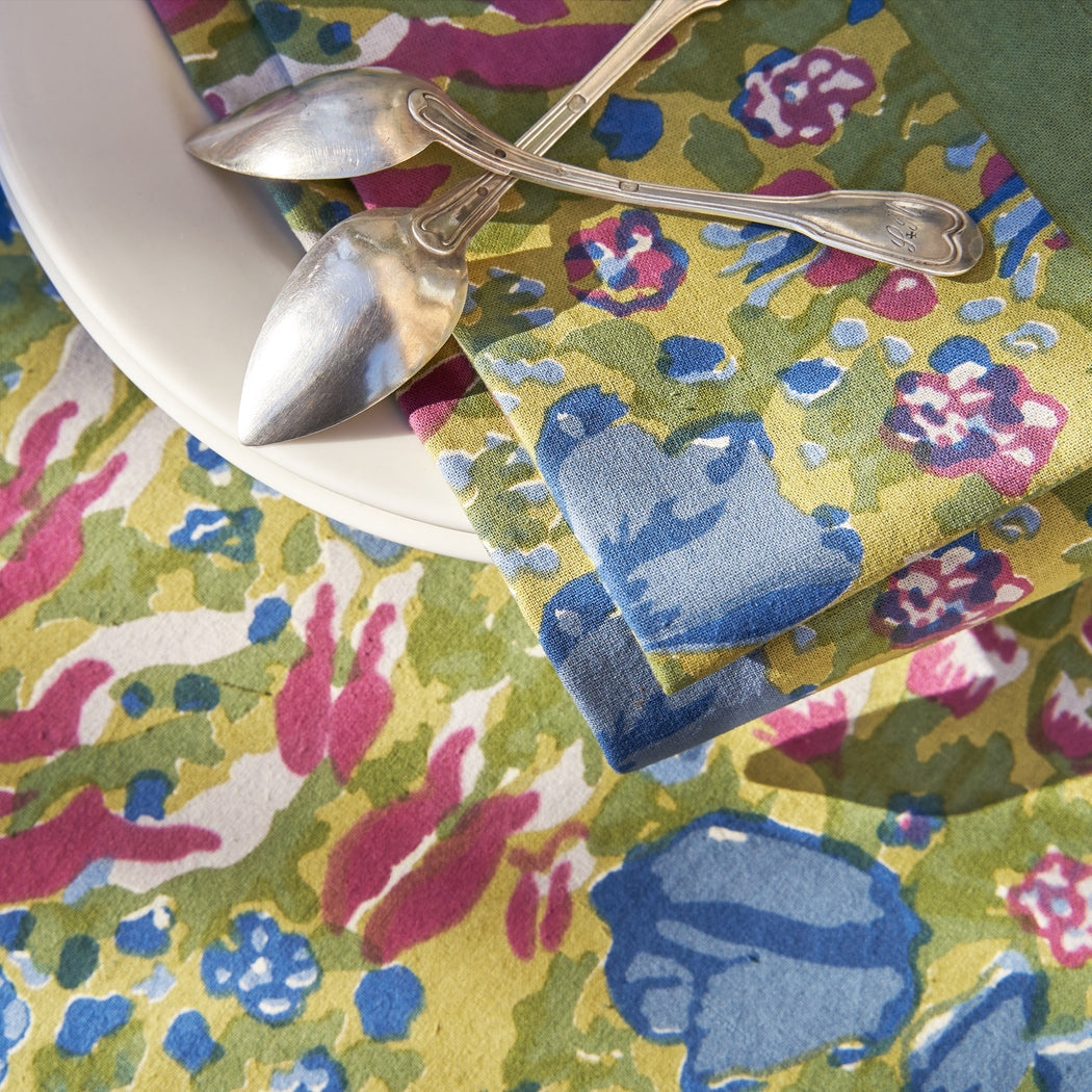 Jardin Blue & Vert French Tablecloth
