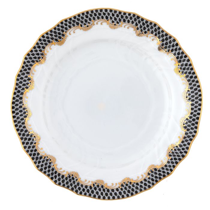 Fish Scale Black Border Salad Plate
