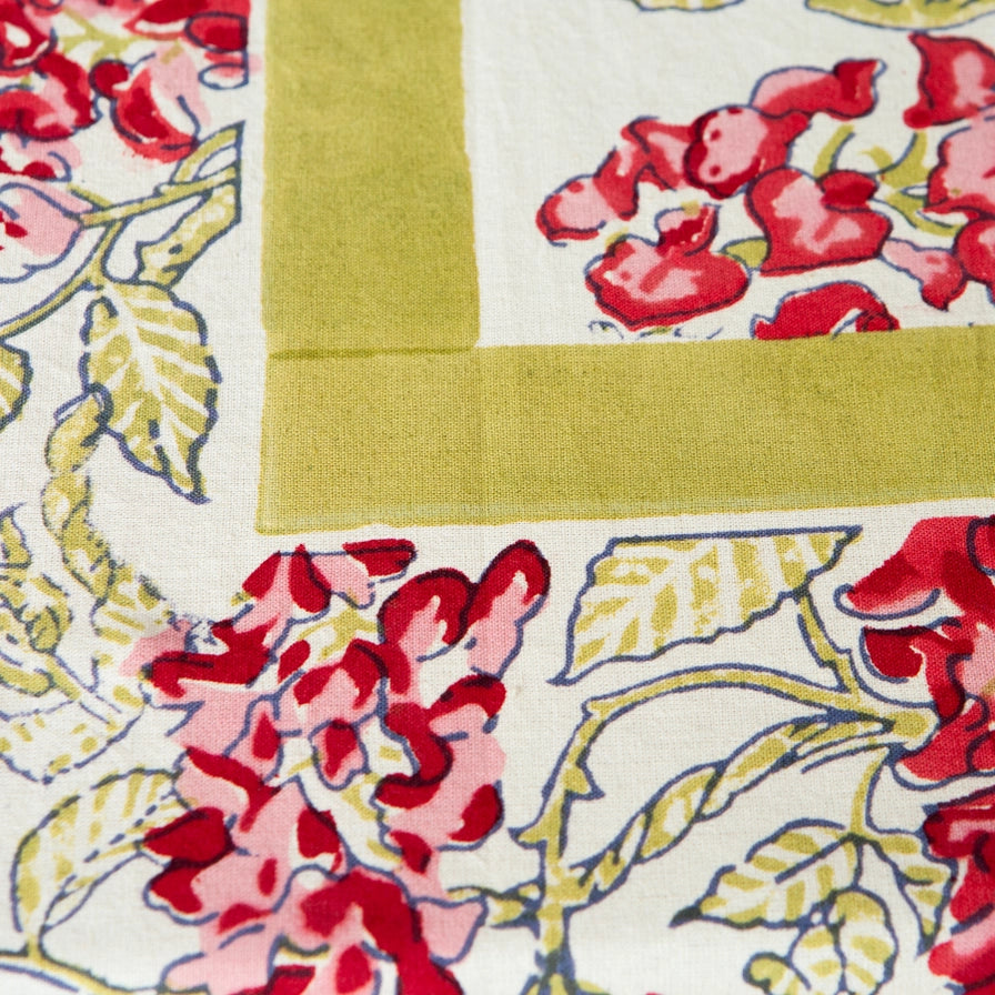 Wisteria Pink and Green French Tablecloth