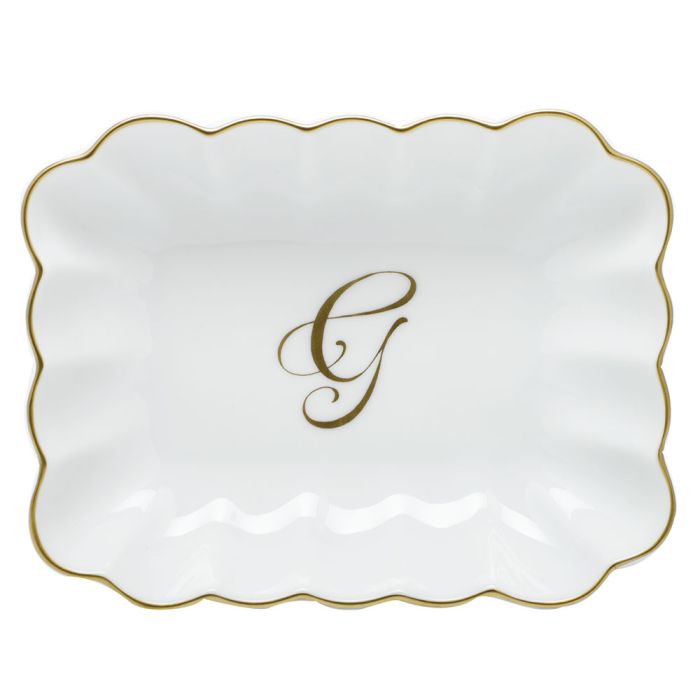 Oblong Dish with Monogram