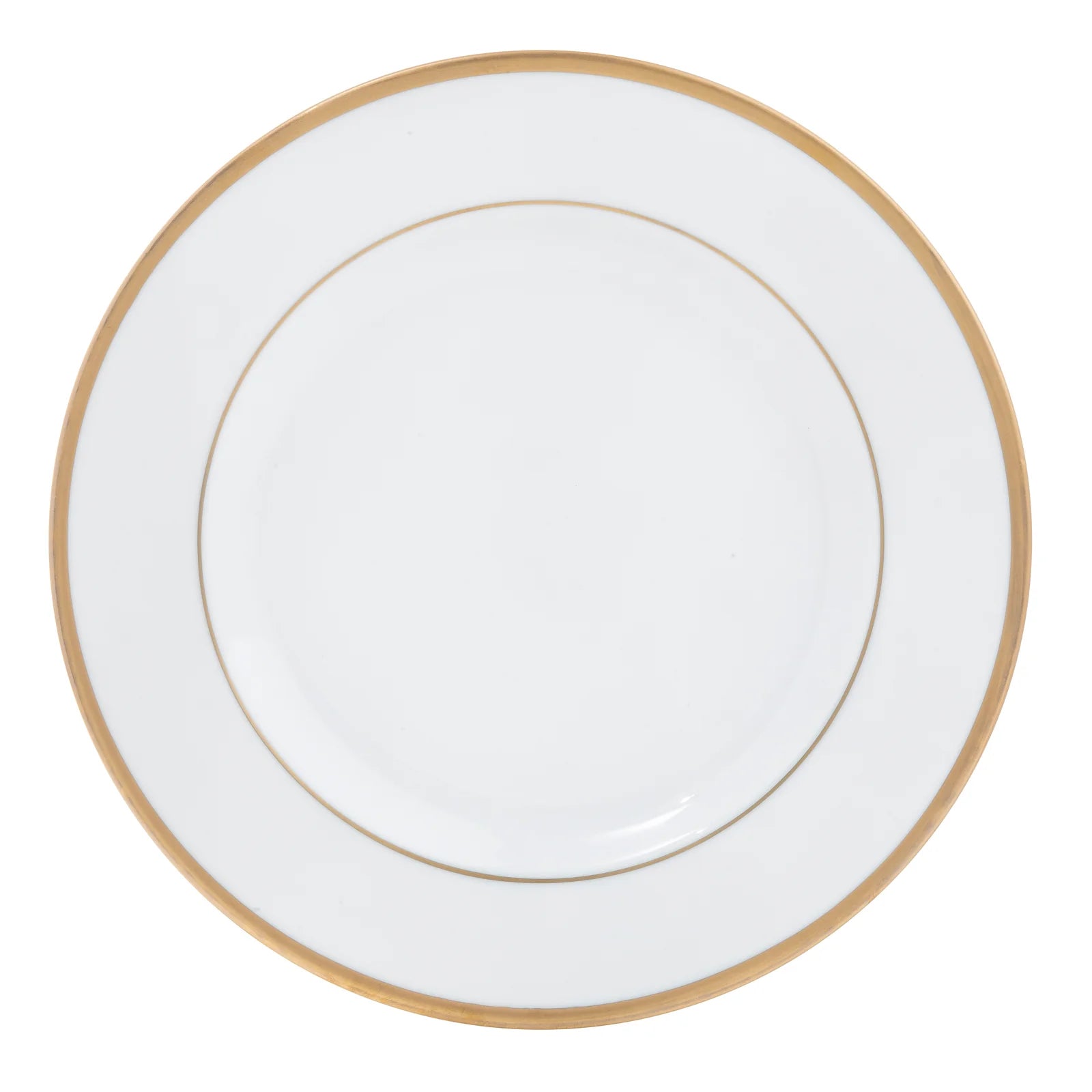 Ultra-White Signature Gold No Monogram Dinner Plate