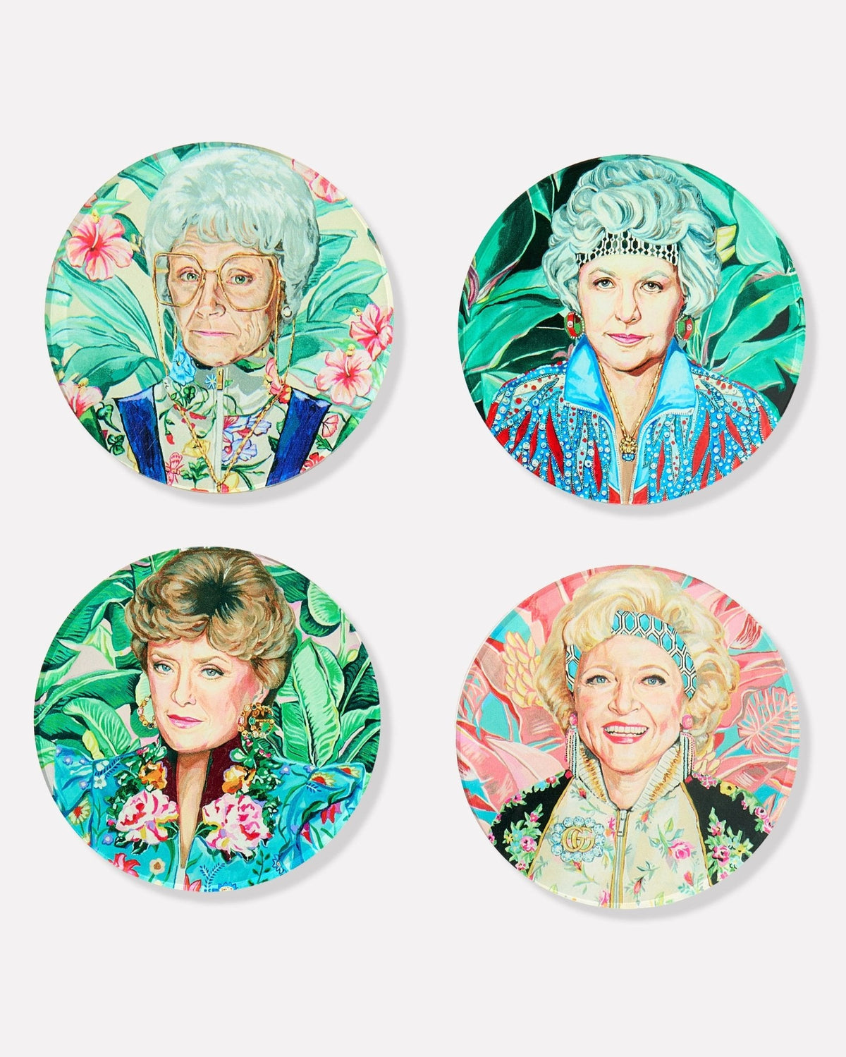 Golden Gals Coasters Set of 4