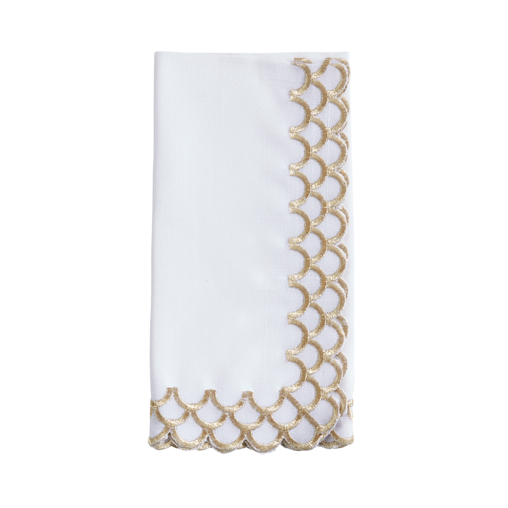 Scalloped Border Napkin Set of 4