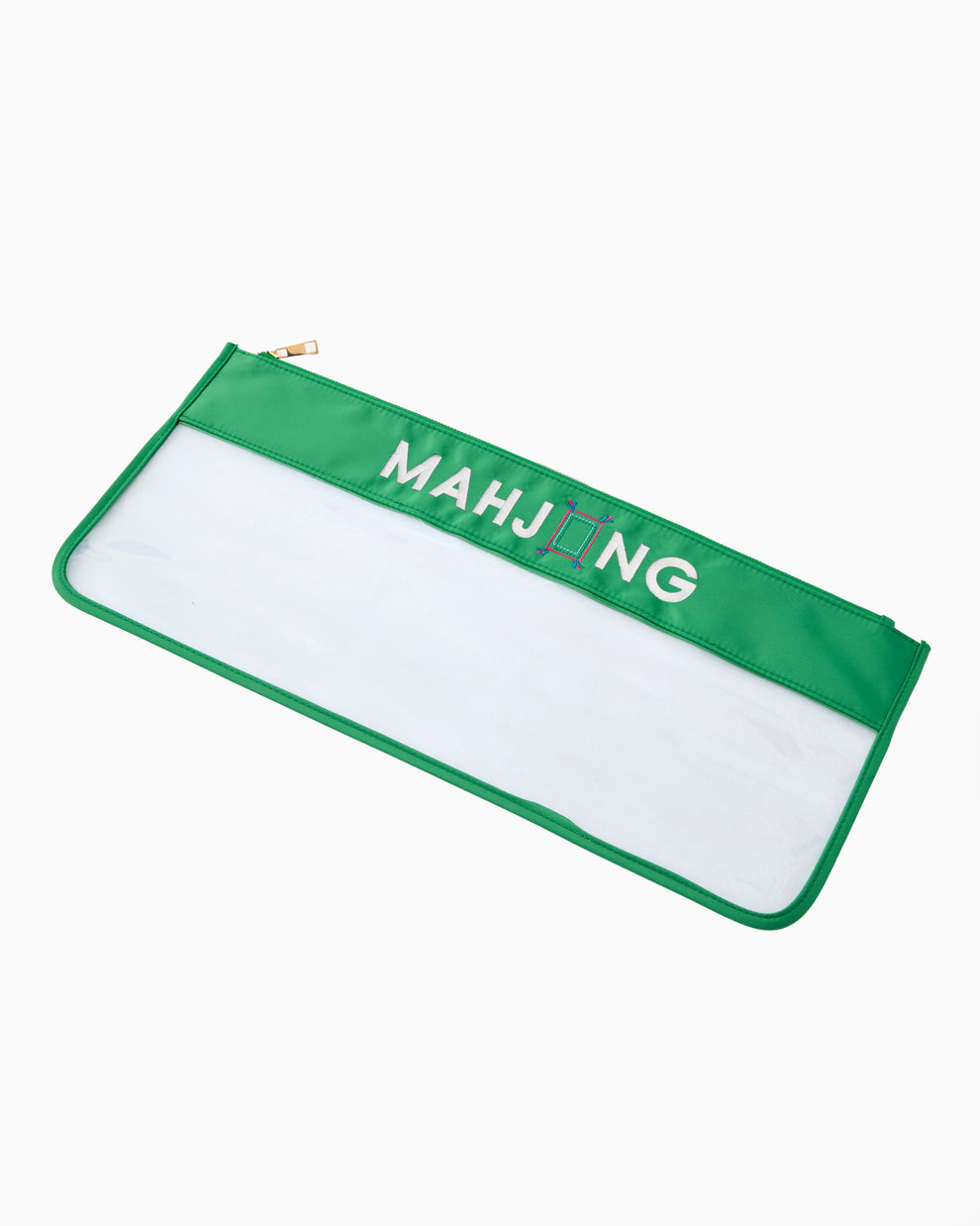 Green Stitched Mahjong Tile Storage Bag