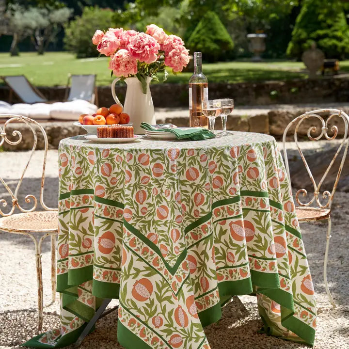 Grenadine Orange and Green Tablecloth