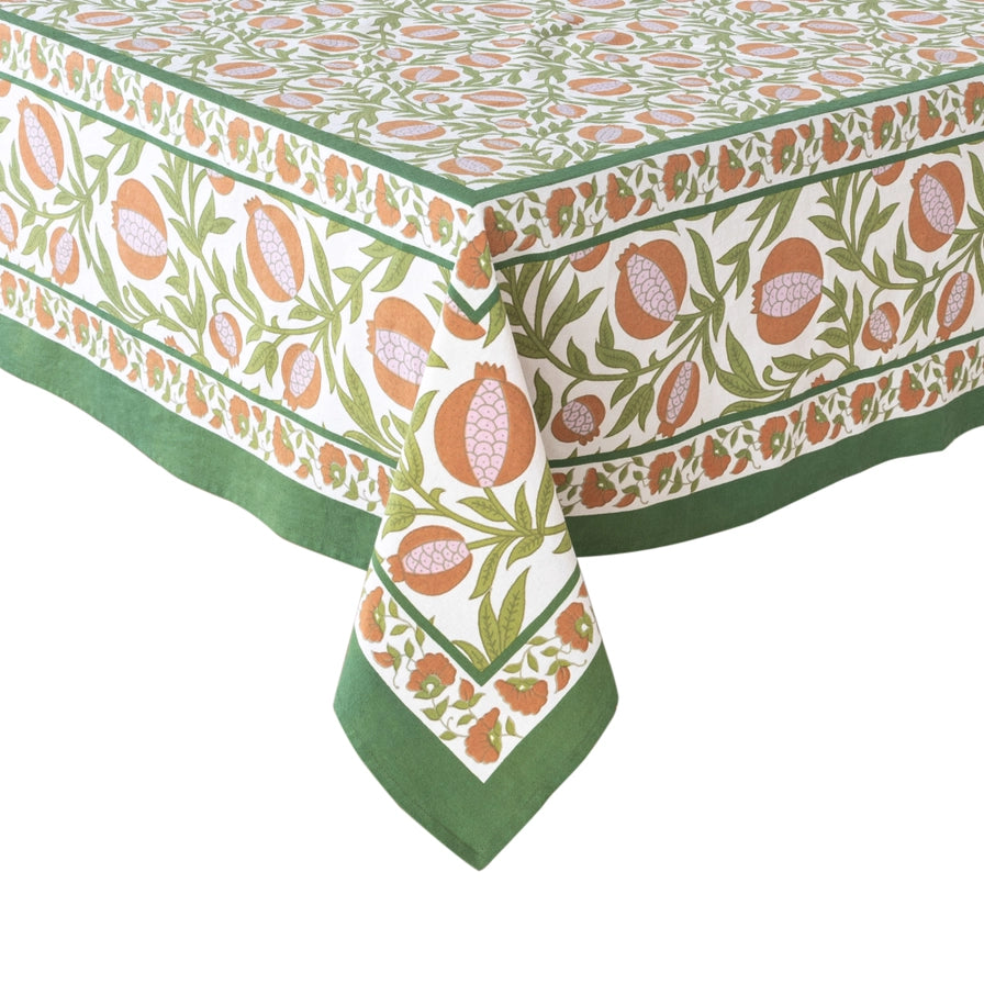 Grenadine Orange and Green Tablecloth