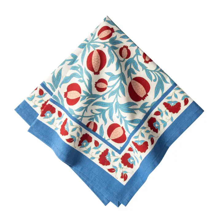 Grenadine Blue and Red Napkins Set of 6