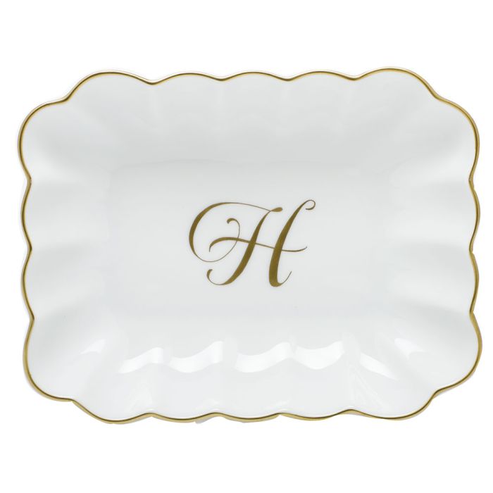 Oblong Dish with Monogram