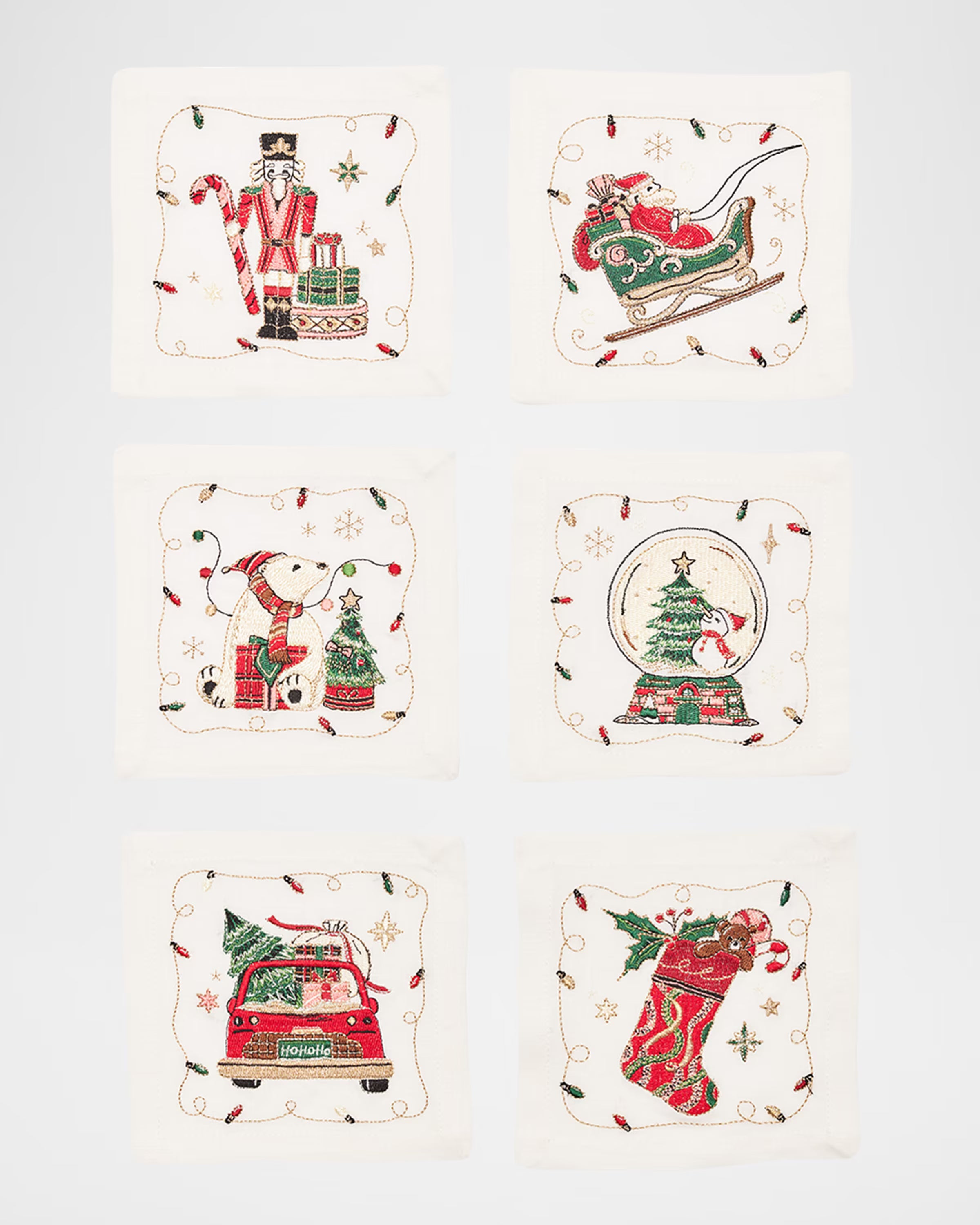 Holly Jolly Cocktail Napkin - Set of 6