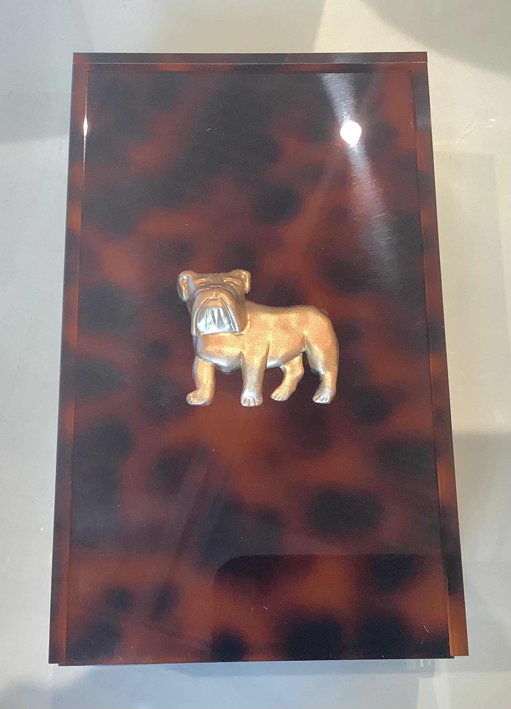 Big Bulldog Guest Towel Box - Tortoise finish acrylic