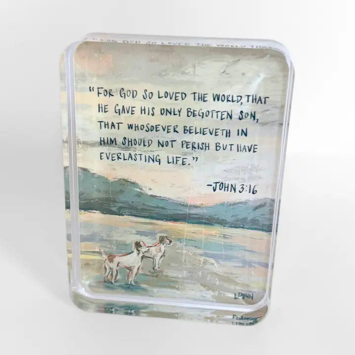 John 3:16 Acrylic Scripture Block