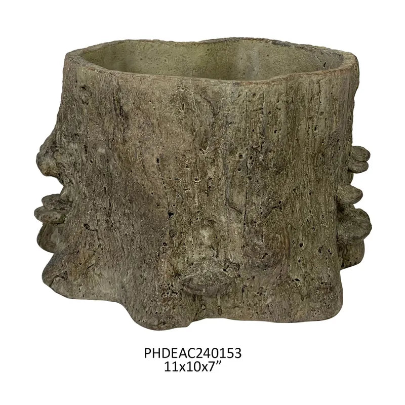 Faux Bois Cement Planter