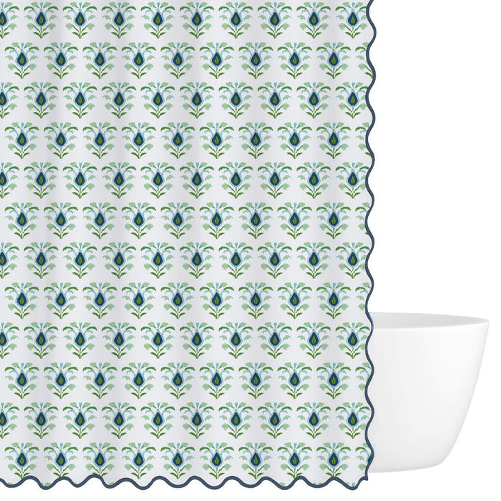 Rosemary White Shower Curtain