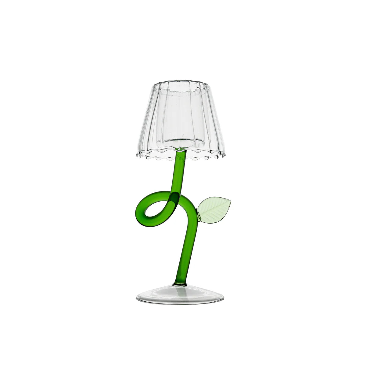 Firefly Tealight with Green Swirl Stem and Leaf