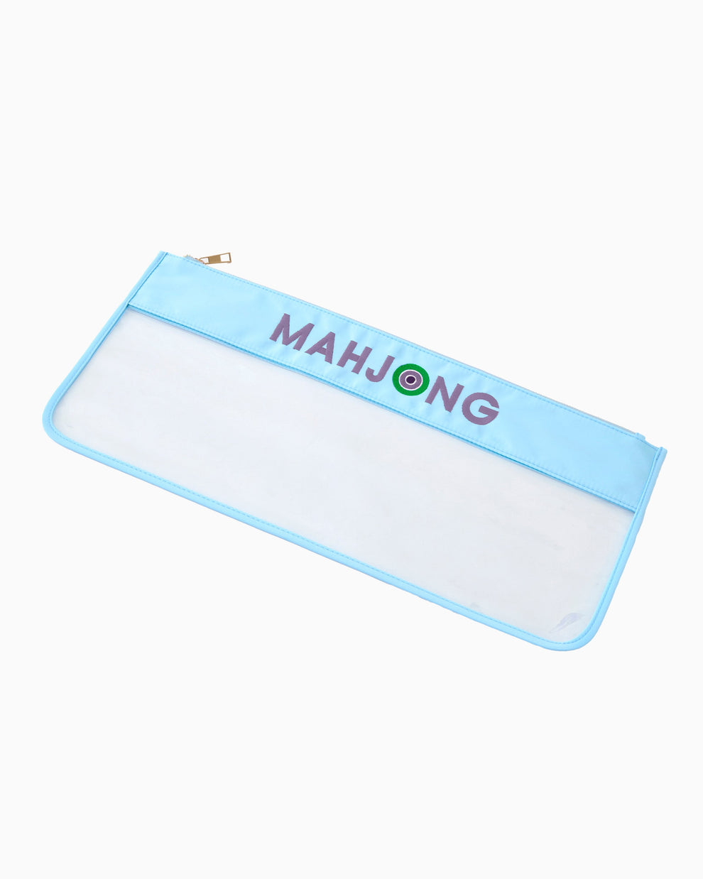 Light Blue Stitched Mahjong Tile Storage Bag