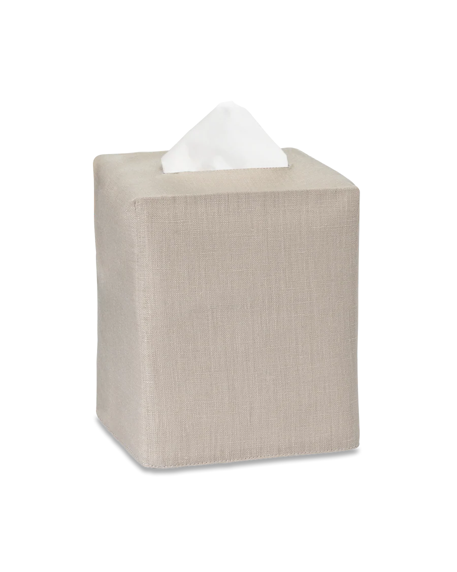 Linen Tissue Box Cover - Taupe