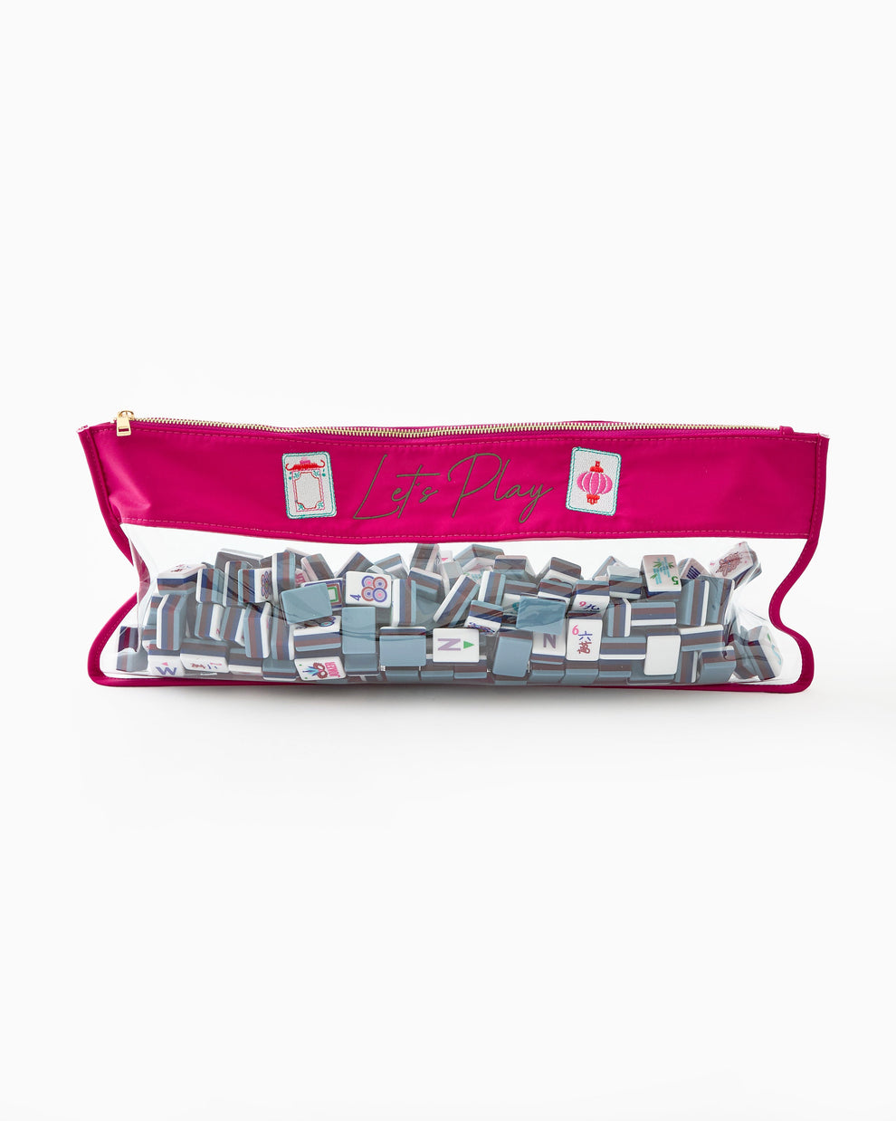 Magenta Stitched Let's Play Tile Storage Bag