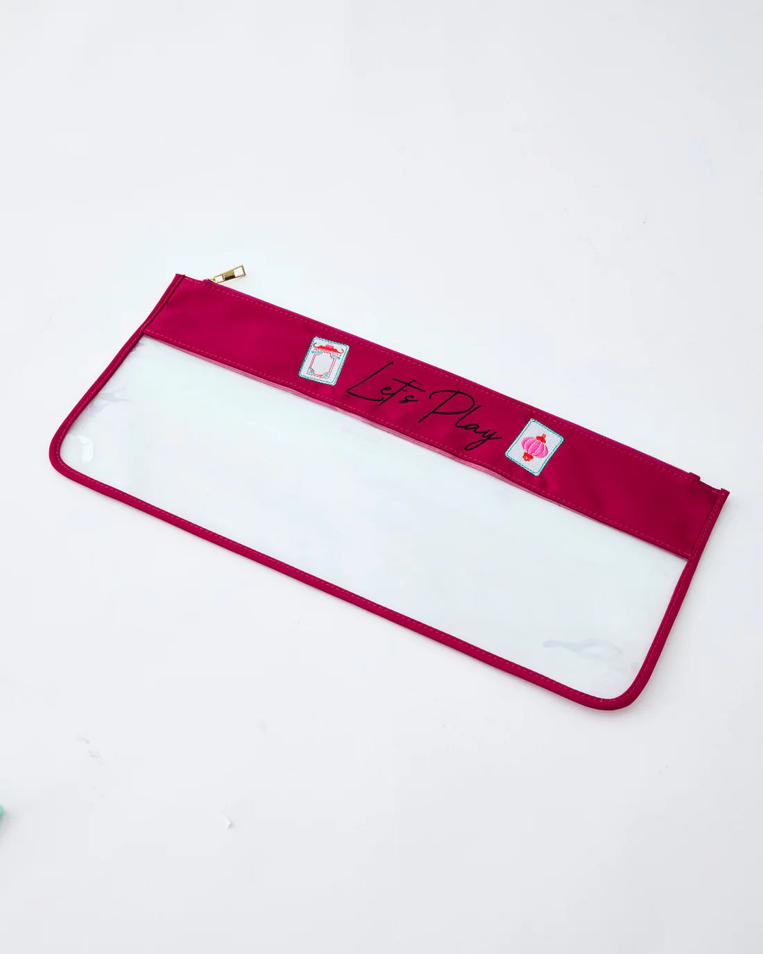 Magenta Stitched Let's Play Tile Storage Bag
