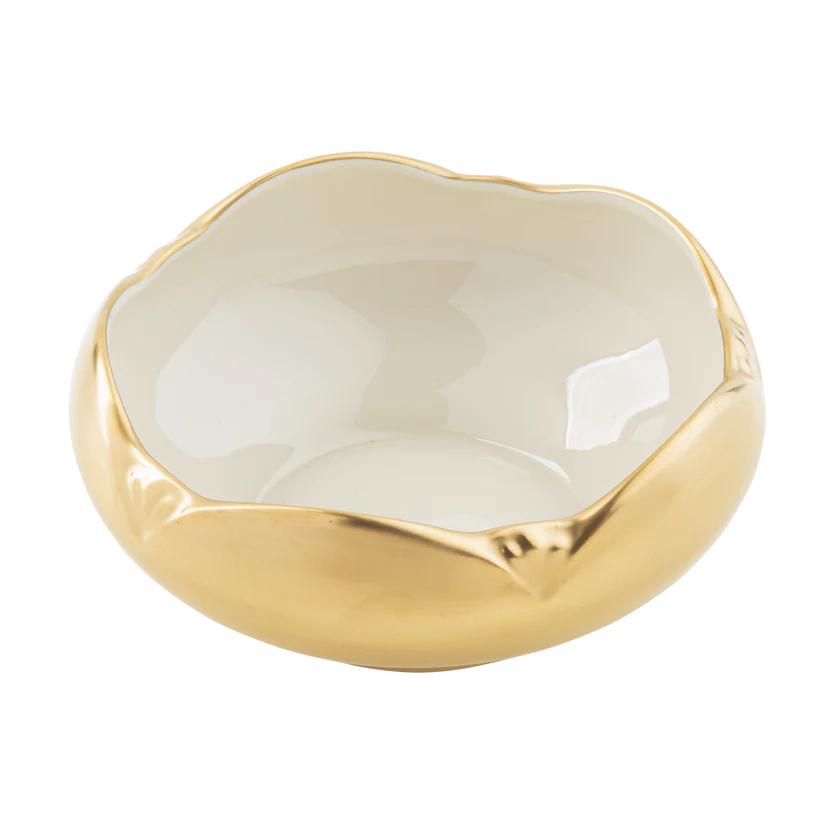 White Metropolitan Gold Tulip Bowl