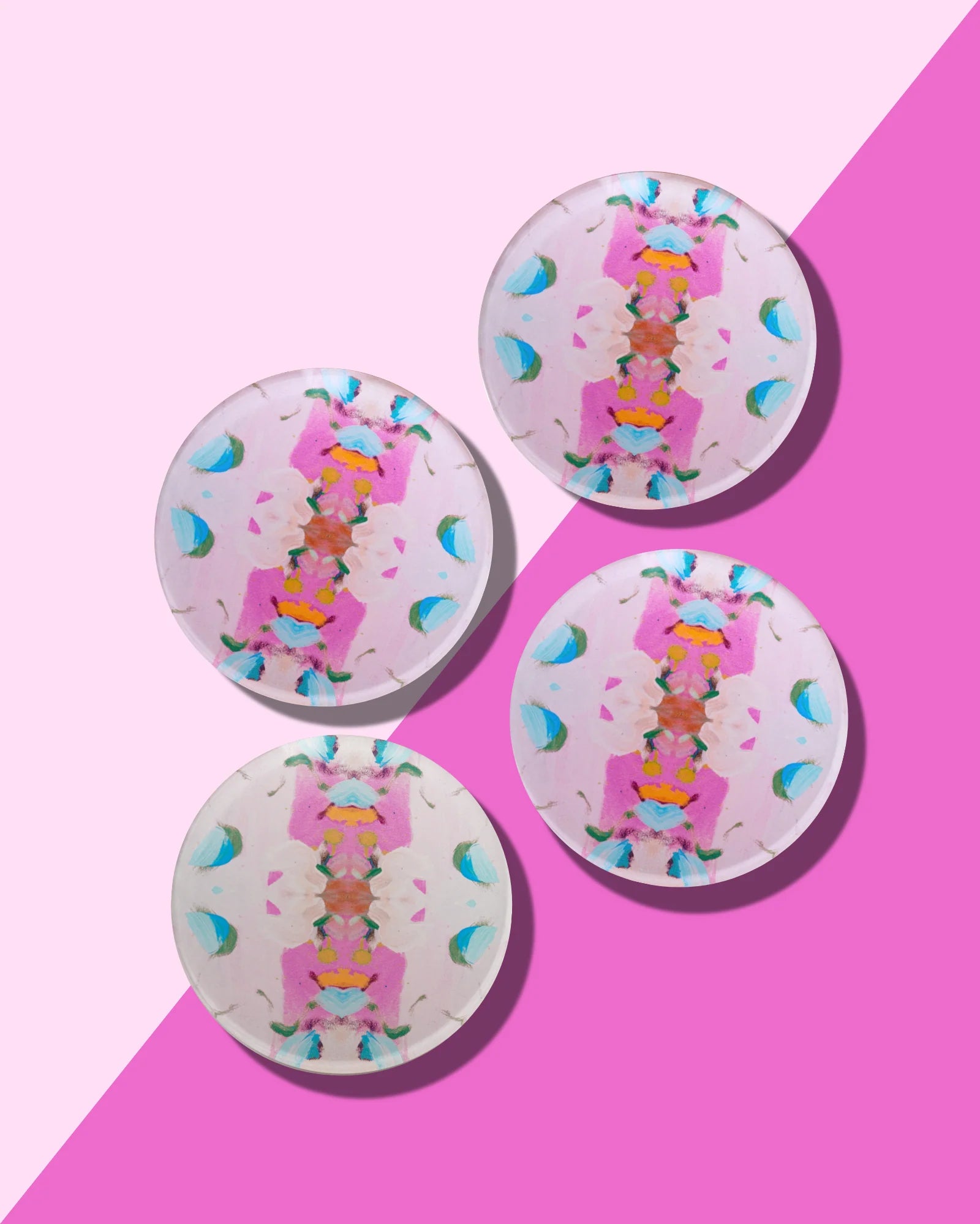 Monet's Garden Pink Coaster - Boxed Set of 4