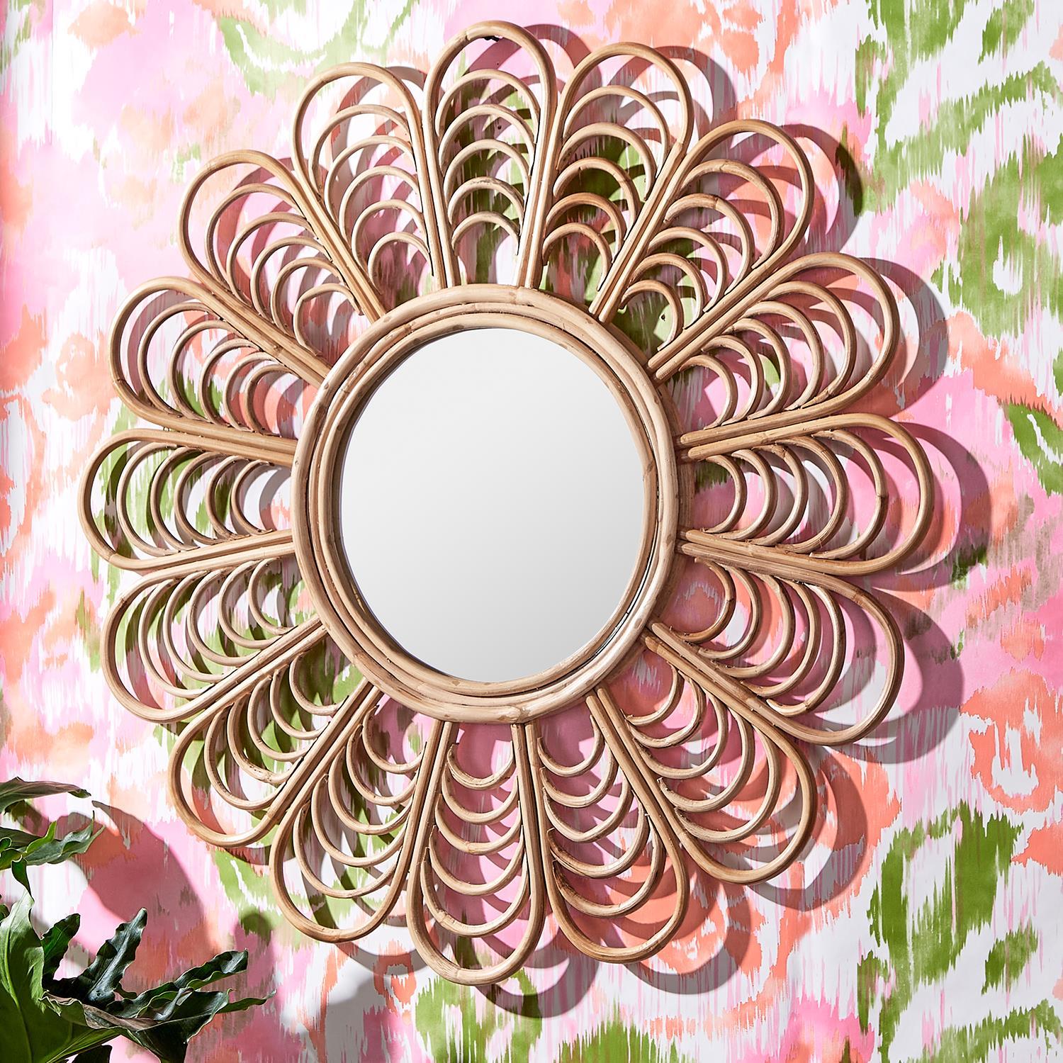 Wall Mirror - Natural Cane