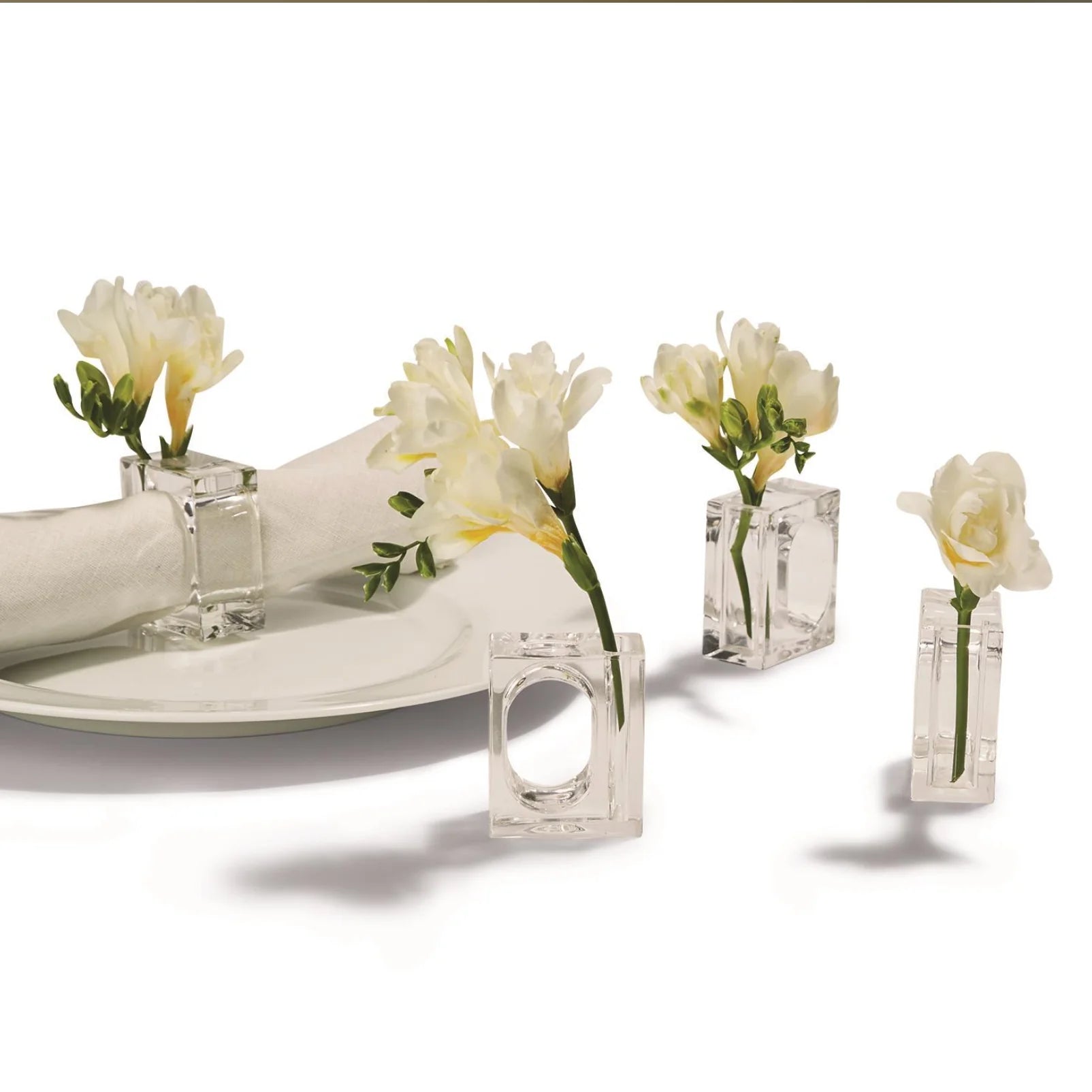 Napkin Ring Flower Holder Set/4