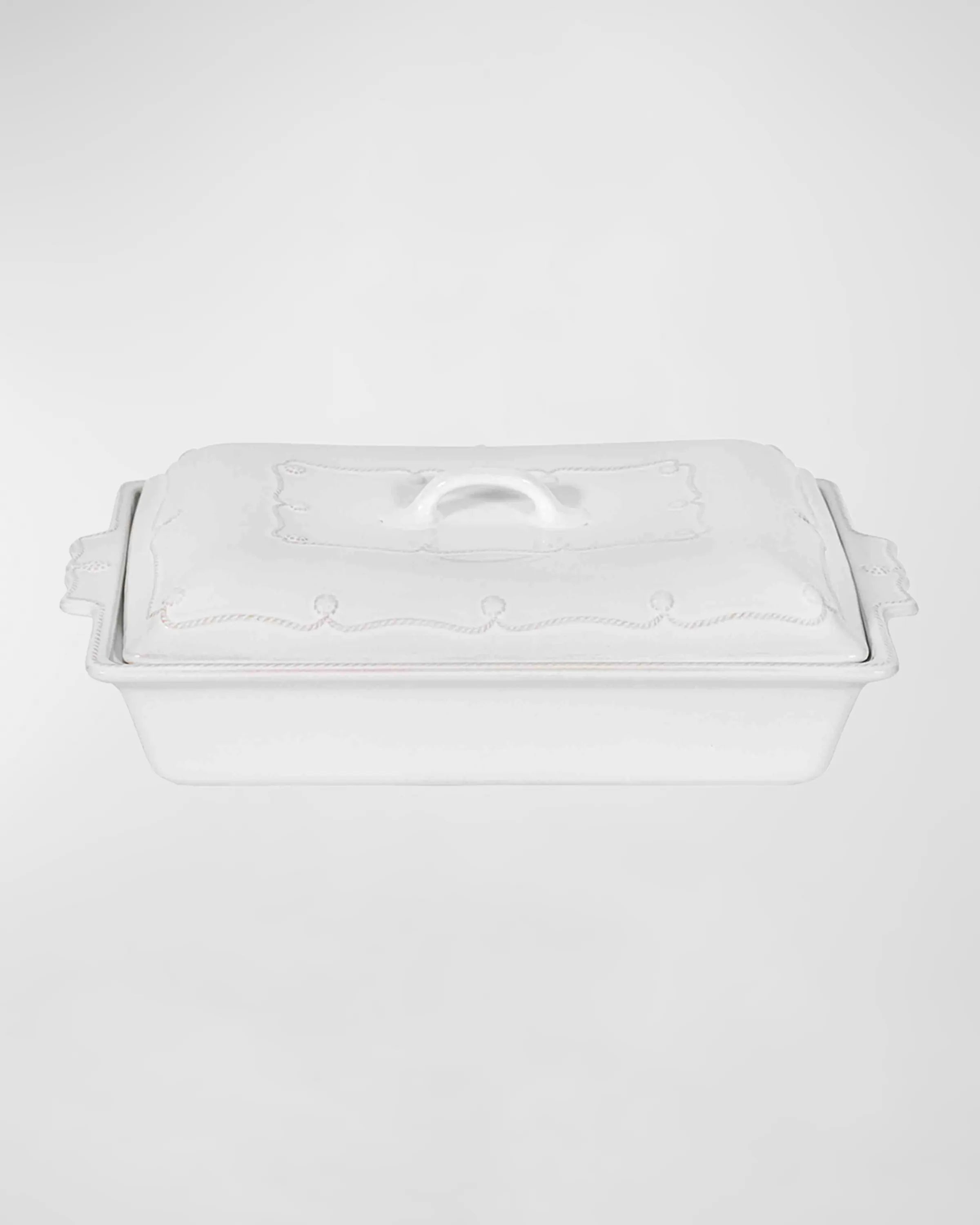 Berry & Thread Whitewash Rectangular 13" Lidded Baker