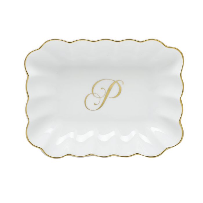 Oblong Dish with Monogram