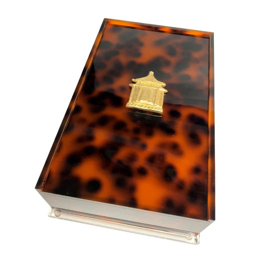 Pagoda Guest Towel Box - Tortoise Acrylic