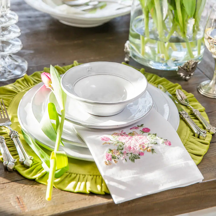 Pear Velvet Round Ruffle Placemat - 16.5 inch