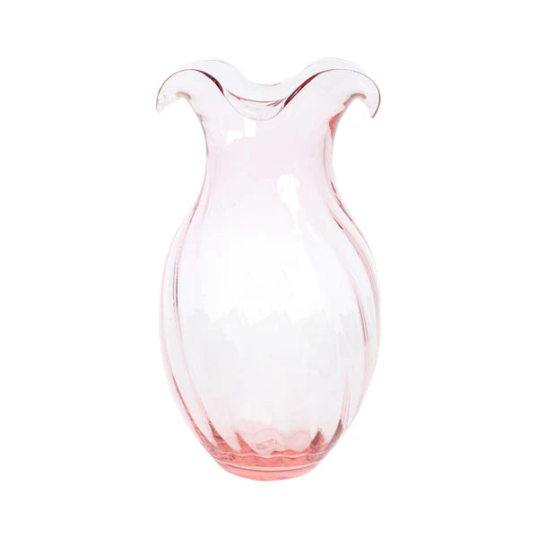 Hibiscus Glass Vertical Fluted Small Vase