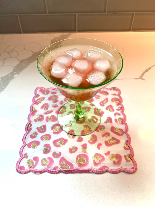 Cheetah Spots Pink Cocktail Napkins - set of 6