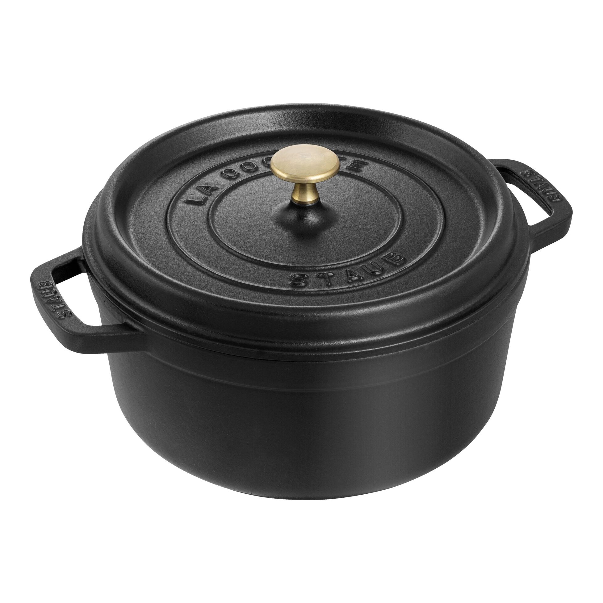 Staub Cast Iron 7-qt Round Cocotte - Matte Black
