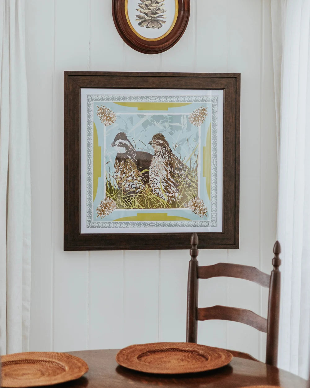 Quail Still Before the Flush Framed Scarf Print