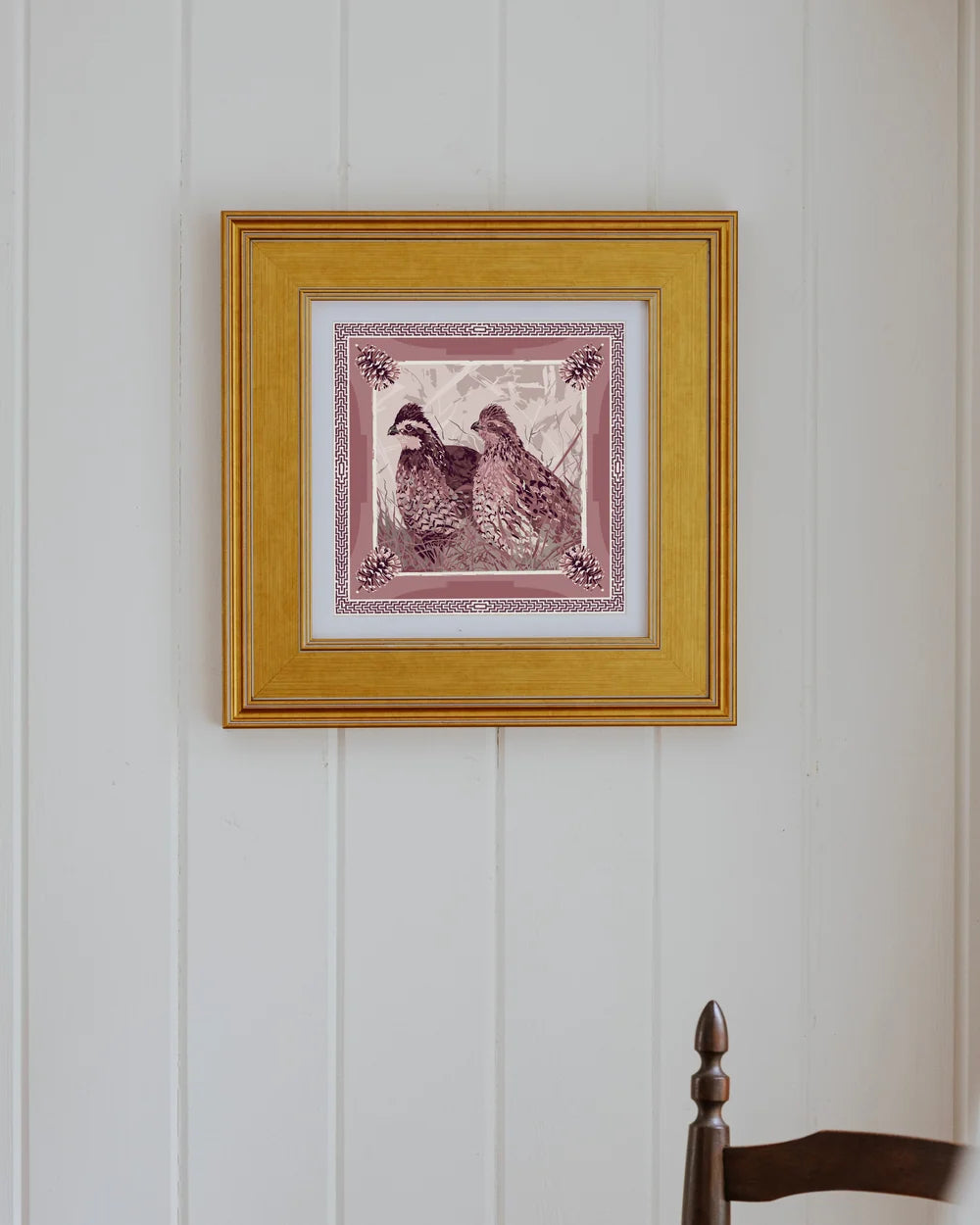Quail Still Before the Flush Framed Scarf Print
