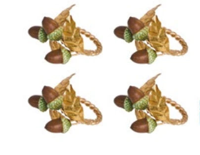 Forest Walk Acorn Napkin Ring Set of 4