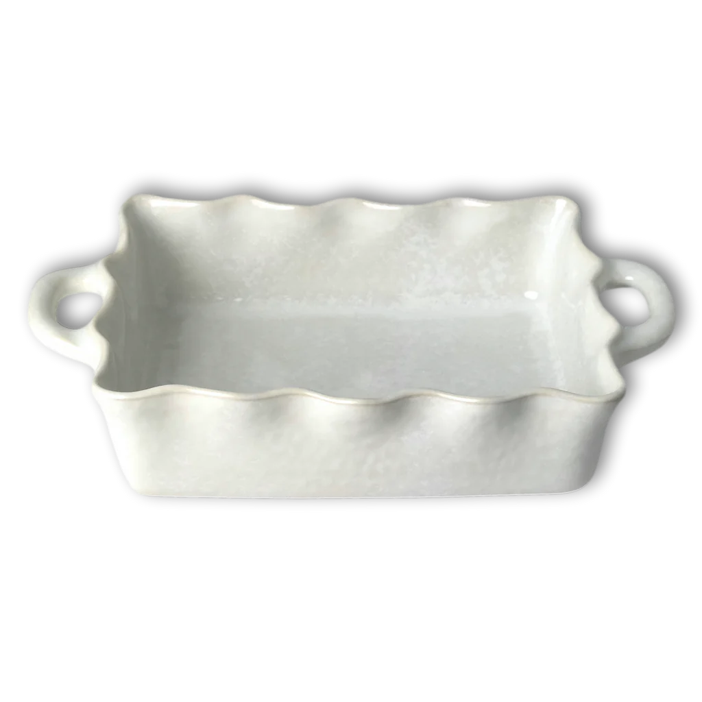 Cozina Ruffled Baker Small - White