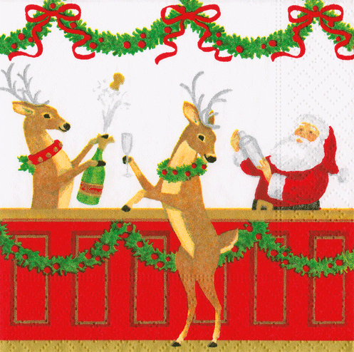 Santa's Bar Cocktail Napkins