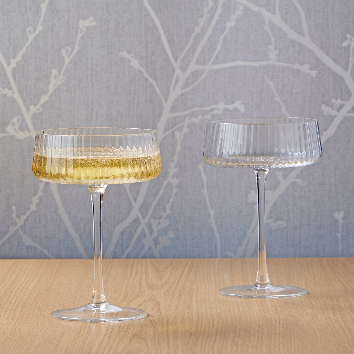 Empire Clear Champagne Saucers - Set of 2