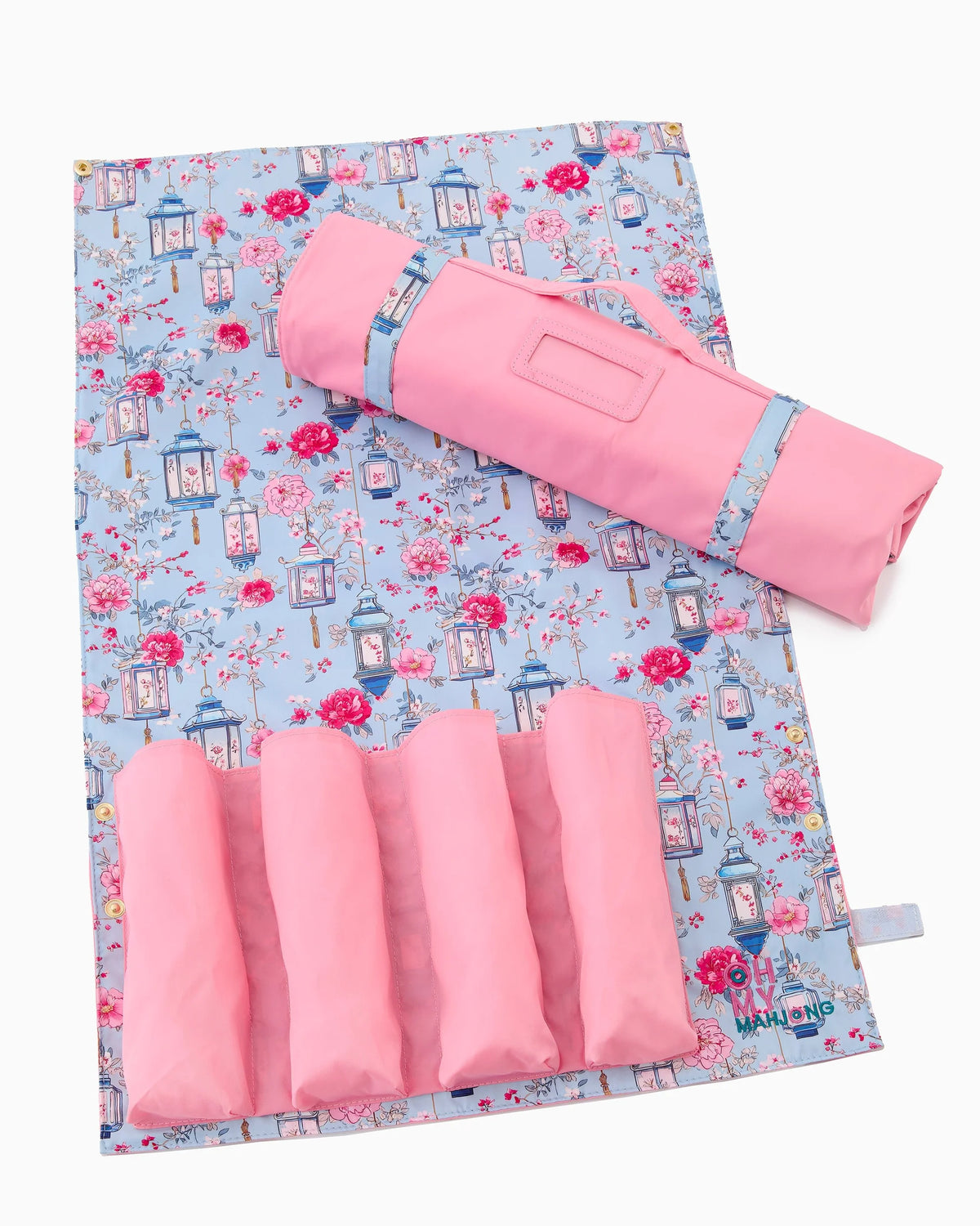 Mahjong Patterned Rack and Roll Bag