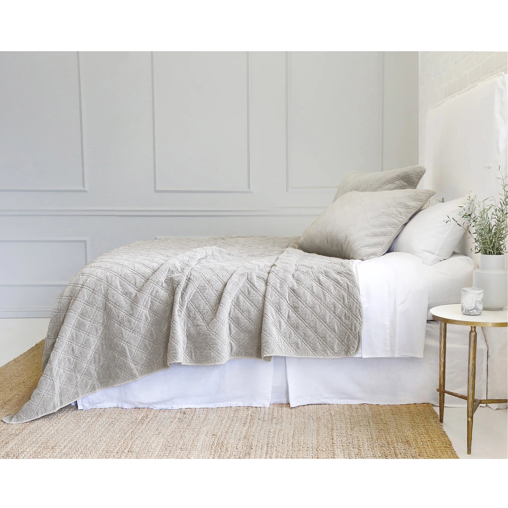 Brussels King Coverlet-Taupe