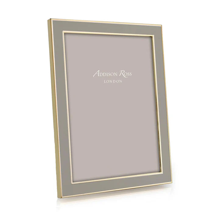 Gold Trim Taupe Enamel Frame