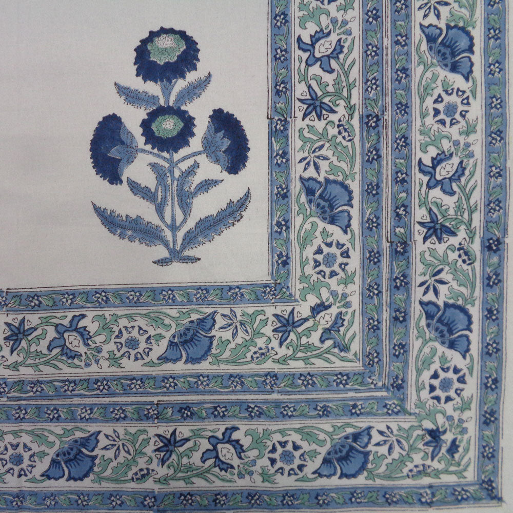 Indian Block Print Tablecloth 180x270cm (8-10 seater)