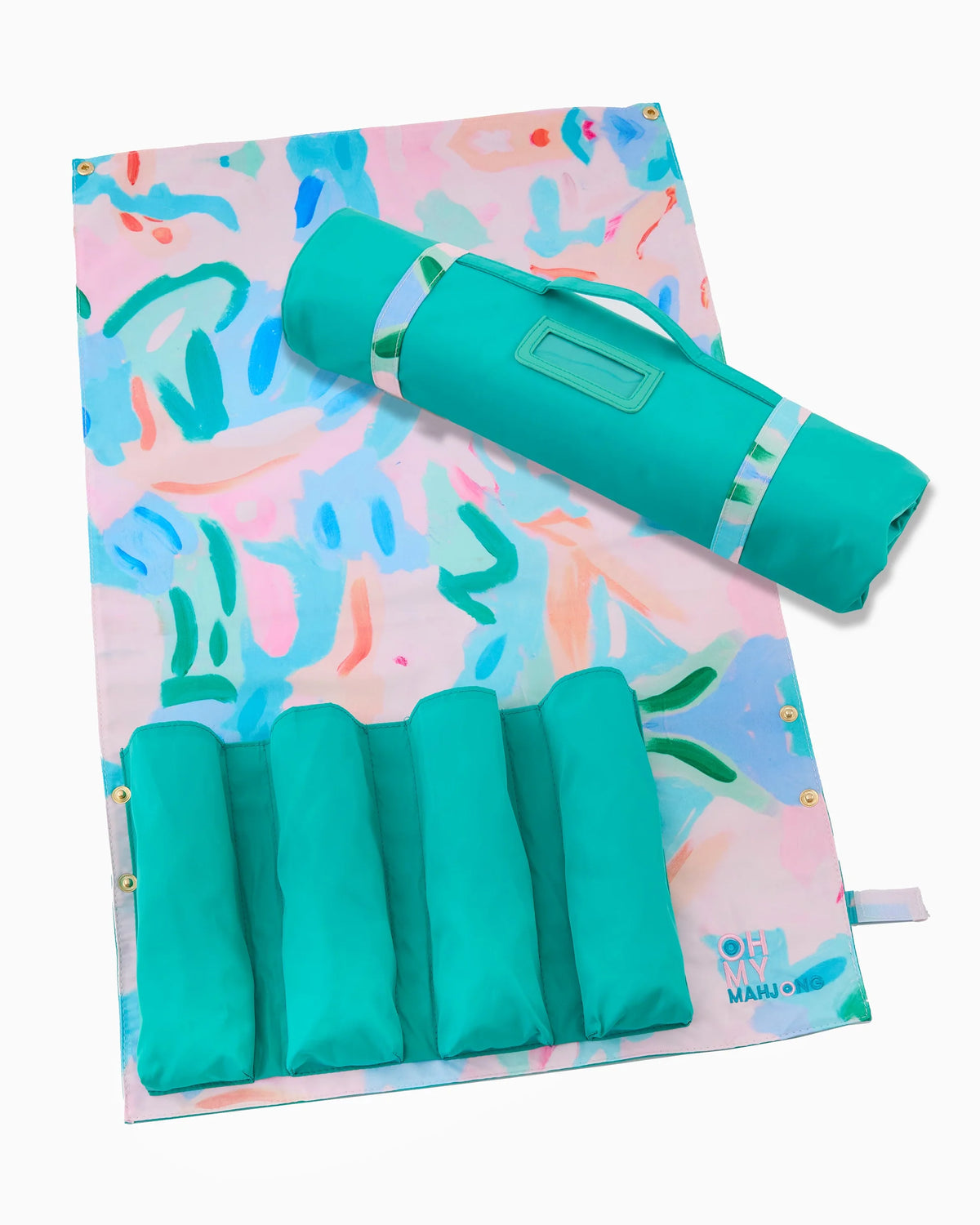 Mahjong Patterned Rack and Roll Bag