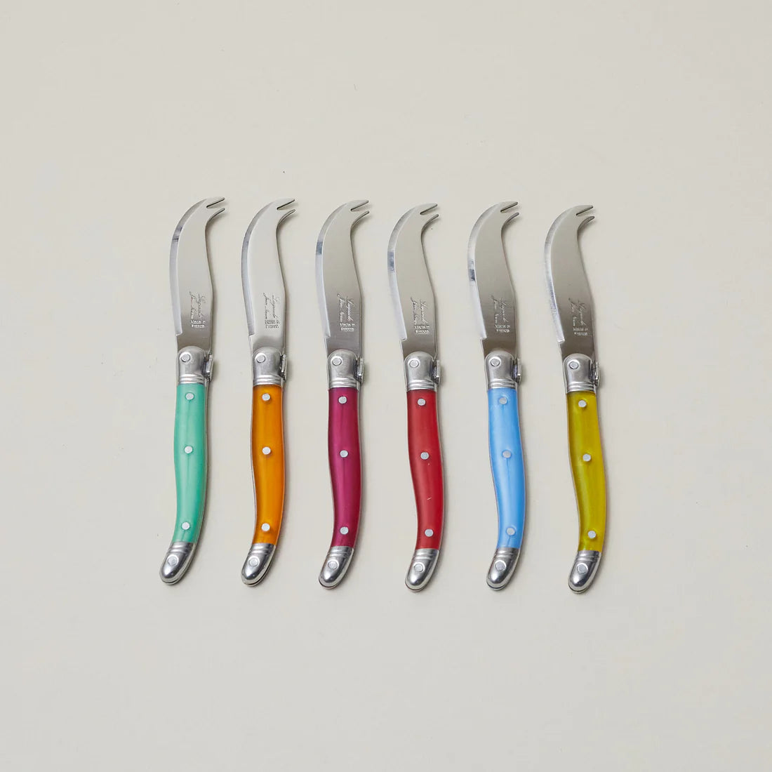 Laguiole Mini Fork Tipped Cheese Knife - Assorted Colors