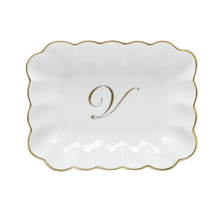 Oblong Dish with Monogram