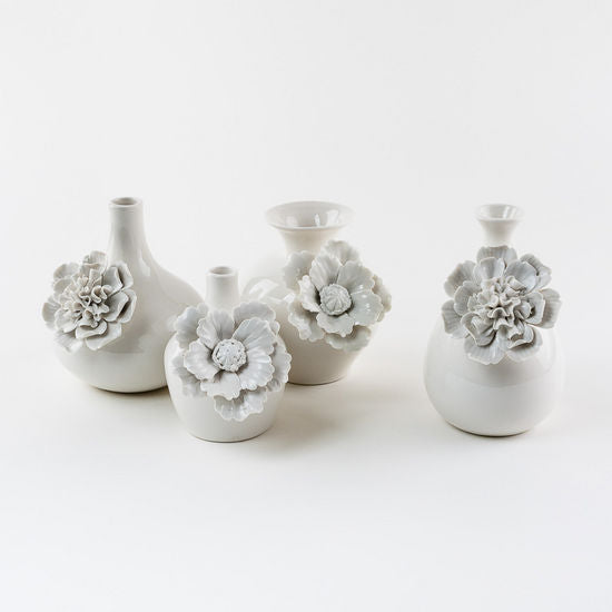 White Flower Vase Large Assorted Set of 4